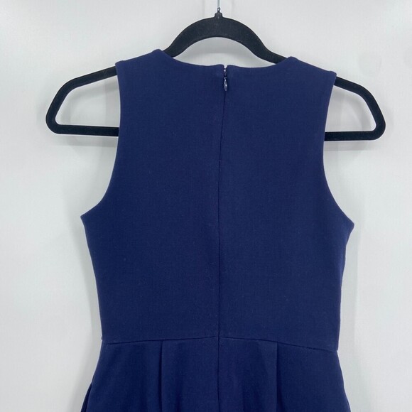 MADEWELL Navy Blue Verse Ponte Fit & Flare Pocket Sleeveless Mini Dress Size XS - Picture 7 of 9